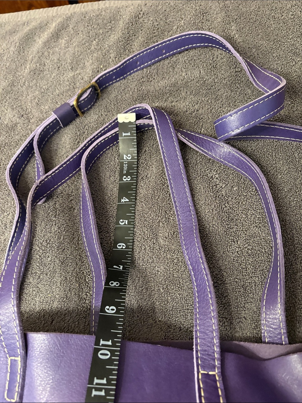 Portland Leather! Purple Leather Tote Bag - Women's Shoulder Bag - Picture 5 of 6